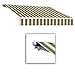 8 ft. Galveston Semi-Cassette Right Motor with Remote Retractable Awning (78 in. Projection) Burgundy/Tan Multi