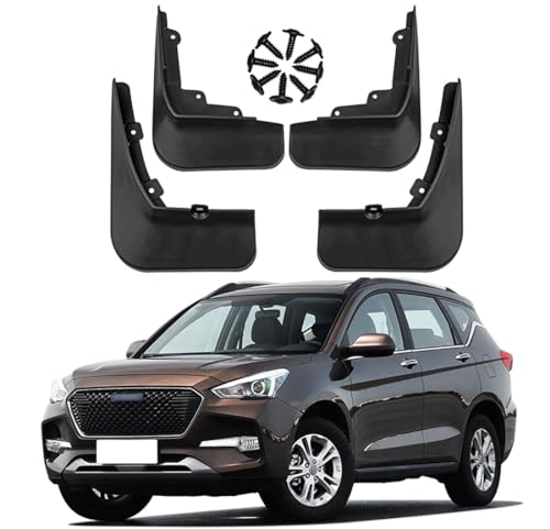Image of Mud Flaps Mud Guards Fit for 2017-2019 HAVAL M6, Front & Rear Mud Splash Guards Accessories - 4 Pc, Black