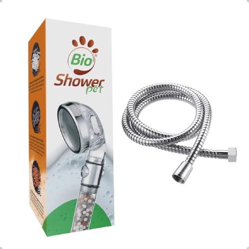 Ducha Pet Shop Pure Bio Shower ® Original com Mangueira Inox Com Botão Acionador Esferas Minerais Fi