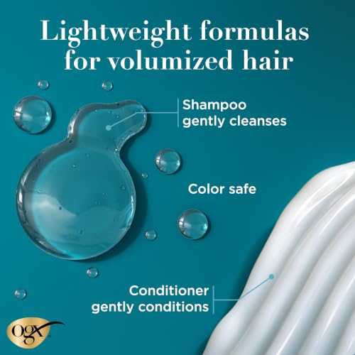 Image of OGX Thick & Full + Biotin and Collagen for Hair Volume & Body, Sulfate Free Volumizing Shampoo & Conditioner Set for Fine & Thinning Hair, Nutrient-Infused, Vitamin B7, 13 fl oz, 2 Pack