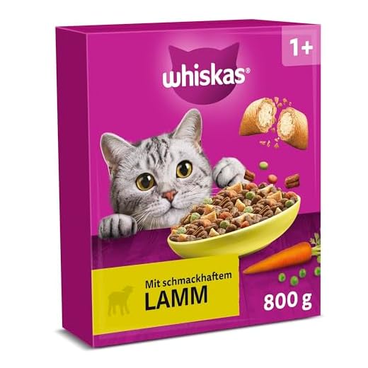 Whiskas Adult 1+ Trockenfutter Lamm, 5x800g (5 Packungen) - Katzentrockenfutter für erwachsene Katzen - unterschiedliche Produktverpackungen erhältlich