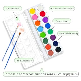 Watercolor Workbooks, 16 Colors Water Color Books Paint Set for Adults, Watercolor Coloring Book for Beginners, Water Color Workbook, 15 Beautiful Paintings for Beginners (Animals)