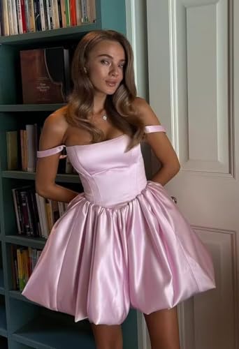 LORIE Short Homecoming Dresses for Teens Square Neck A-Line Satin Cocktail Party Graduation Gown2
