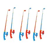 BESPORTBLE 6個幼児用プラスチック釣り竿 教育的フィッシングゲーム 玩具 手指協調と認知能力開発 誕生日 フェスティバルに