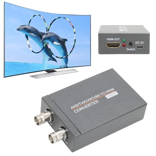 Image of BNC to HDMI Converter, AHD TVI CVI CVBS to HD Multimedia Interface Converter Full HD 720P 1080P 3MP 4MP 5MP 8MP BNC to HD Video Adapter Video to Display on Monitor /HDTV
