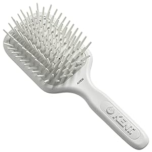 Kent-AH8W-Airhedz-Pro-Medium-Pin-Hair-Brush-Fat-Pin-White Kent AH8W Airhedz Cushion Paddle Brush - Scalp Massager and Detangler Brush - The Hair Brush for Thick Hair - Scalp Massager Hair Growth Stimulator - Hair Detangler and Curly Hair Brush