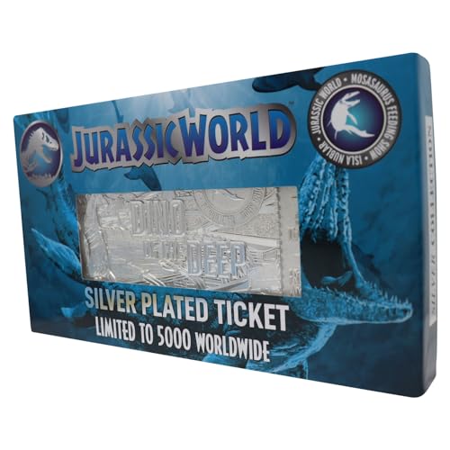 Fanattik UV-JWD11 Jurassic World Limited Edition Silver Plated Mosasaurus Ticket, Multi-Coloured