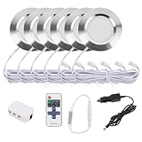 Sepzlly 6 Stück 12V LED Einbaustrahler Wohnmobil Dimmbar mit Fernbedienung 3W 6000K Kaltweiß Silber Innenraumleuchten für Campervan VW T4 T5 Boot
