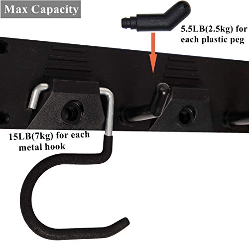 Twinkle Star Upgrade 64 Inch Garage Tool Organizer Wall Mounted, Mop Broom Holder Adjustable Storage System, Wall Holders For Garden Tools, Heavy Duty Tool Hanger With 16 Hooks 4 Rails #TOP1