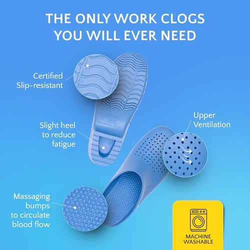 Image of CALZURO Classic Work Clogs with Holes - Unisex Work Clogs for Women and Men - Non Slip Shoes - Autoclavable Rubber Kitchen Shoes and Nursing Clogs