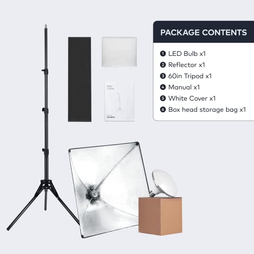 Raleno Softbox Lighting Kit, 16'' X 16'' Photography Studio Equipment With 50W / 5500K / 90 Cri Led Bulb, Continuous Lighting System For Video Recording And Photography Shooting #TOP6