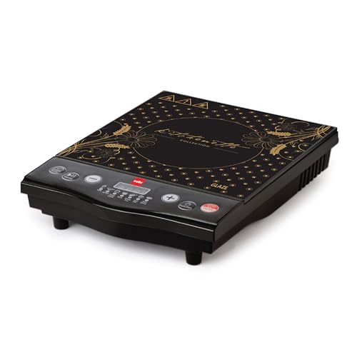 Blazing Glaze Induction Stove 1600 Watts Black | Safe & Reliable, Customized Preset Menu, 8 Stage Power Settings, Overheating Protection, Child Lock P