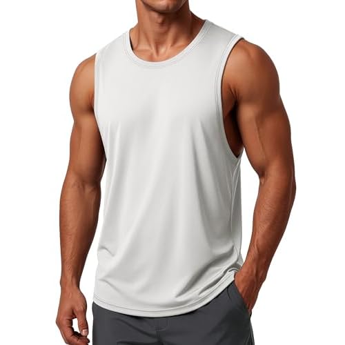 MAGCOMSEN Men's Tank Tops Sleeveless Workout Gym Shirts Dry Fit Muscle Cut Off Athletic Swim Summer Tee Shirt