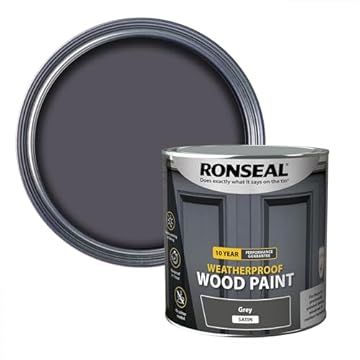 RONSEAL 10 Year Weatherproof 2 in 1 Wood Paint Grey Satin 2.5 Litre