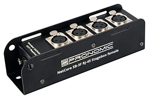 Pronomic NetCore SB-3F Multicore-Stagebox macho - Stagebox con 4 conectores XLR (hembra) a conector RJ45 - para la transmisión de señales analógicas o digitales mediante cable de red