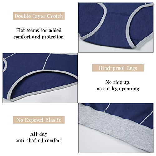 YaShaer Women's Cotton Underwear High Waist Stretch Briefs Soft Underpants Ladies Full Coverage Panties 5 Pack4