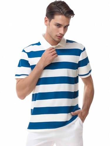 Polo Shirts for Men, Summer Sports Striped Short Sleeve Regular Moisture Wicking Dry Fit Golf Shirt, Sizes S-3XL2