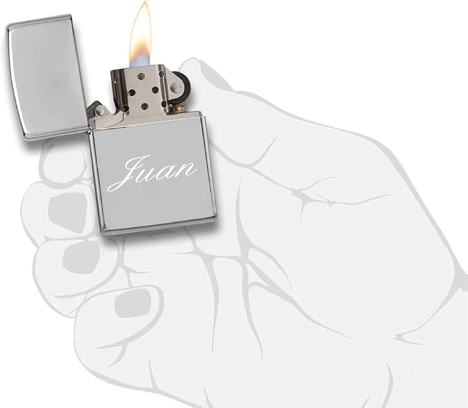 Encendedor Zippo Clásico Personalizado Cromado miniatura 3