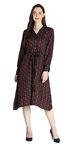 Image of Leriya Fashion Kurtis for Women || Soft Rayon Printed Knee Length Kurti for Girls || Long Sleeves || V Neck || Fancy Kurti for Outing || Evening || Date Wear for Women