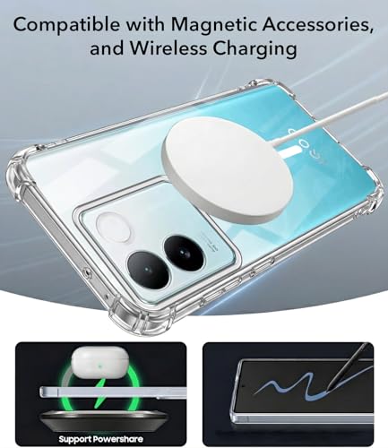 Image of Jkobi Shockproof Crystal-Clear Back Cover for Vivo iQOO Z7 Pro (Magsafe Wireless Support | Drop & Camera Protection | Hard Polycarbonate)