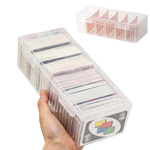 A8 Karteikartenbox mit abnehmbaren Trennbrettern und Deckel, 23,5 x 9,5 x 6,8 cm, geeignet für bis zu 600 Karten, Ideal für Lernkarten, Visitenkarten, Notizkarten, Übersichtlich & Ordentlich (Orange)