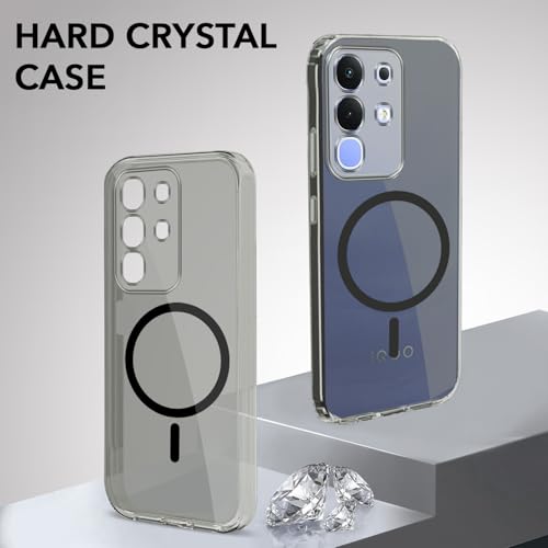 Image of Jkobi Lifetime Anti-Yellow MagSafe Compatible Clear Back Cover Case for Vivo iQOO Z10x (Sleek Hard Crystal | Shockproof and Camera Protection)