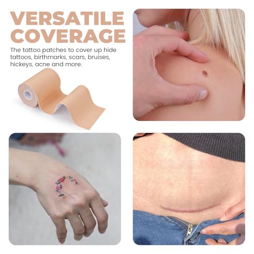 Modixun Tattoo Cover Up Tape, 10cm x 5m, Patch de recouvrement de tatouage respirant, Sticker ultra fin, élastique et découpable, idéal pour couvrir les cicatrices de gros tatouages – vue 5
