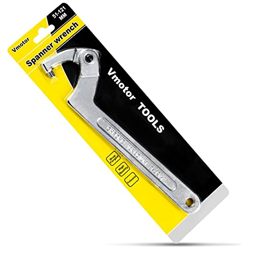 Vmotor Chrome Vanadium Adjustable C Spanner Hook Wrench Tool - 2-4 3/4"(51-121Mm) #TOP7