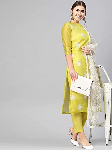 Image of ANNI DESIGNER Crepe Women Casual Style Kurti With Pant & Dupatta