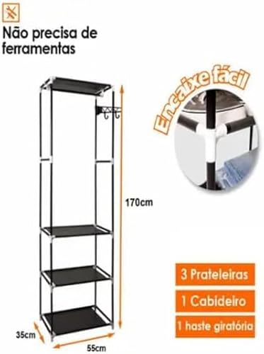 Cabideiro Arara Para Roupas Sapateira Organizador Multiuso Armário Cobertores Travesseiros
