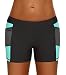 Bulawoo Womens Color Block Wide Waistband Swim Shorts Trunks Tankini Bottoms Boyshort Swimsuit Panty Medium Size Mint