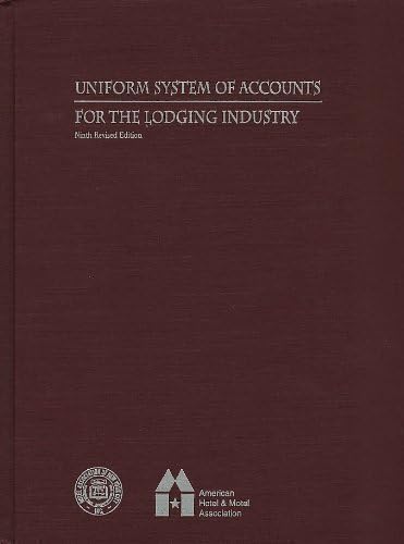Uniform System of Accounts for the Lodging Industry 9th (ninth) Edition by Eaton, Timothy published by Educational Inst of the Amer Hotel (1996) Hardcover