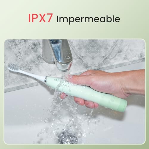 Miniatura 5 de Oclean Cepillo Electrico Sónico Flow Travelgo Set, Recarga Cada 180 Días, 5 Modos, Ipx7 Impermeable, Temporizador De 2 Minutos, 6 Cabezales De Cepillo Dupont , Estuche De Viaje, Verde