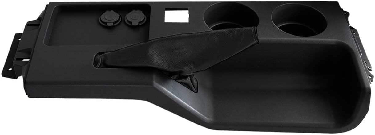 Blue Oval Industries Black Center Console with Brake Boot, Cup Holders and USB Ports for 1987-1993 Ford Mustang