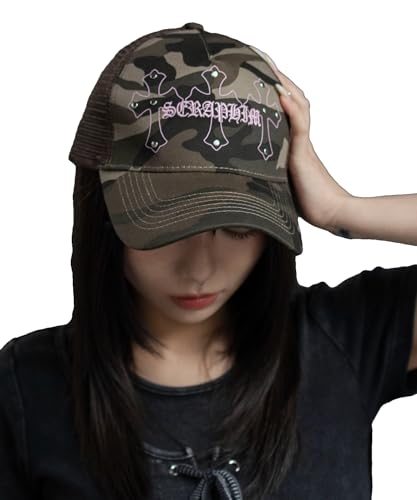 [ウィゴー] クロス スタッズ メッシュ キャップ チャーム ストリート レディース 帽子 F 迷彩