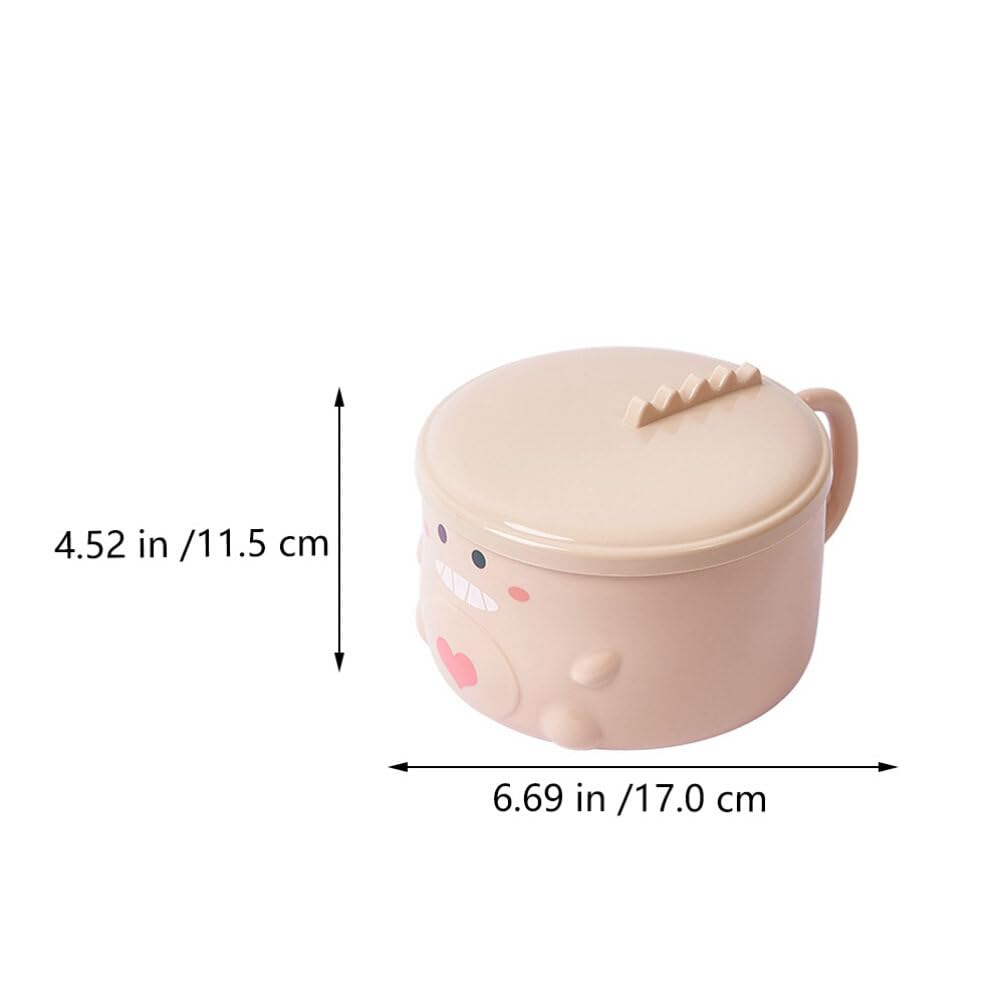Ramen-Schüssel, Keramik-Instant-Nudelschüssel, Keramikschüssel mit Deckel und Griff for Instant-Nudeln, Müslischüssel, Suppenschüssel, Becher, Rosa