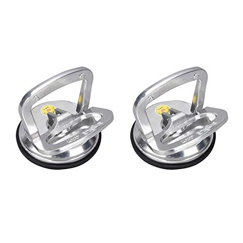 SOLUDE 2Pack Aluminium Vacuum Heavy Duty Suction Cup Lifter for Glass Window Tiles Mirror Granite,Gripper Sucker Plate,Double Handle Locking,Single Plate by SOLUDE - Used condition - US$19.25