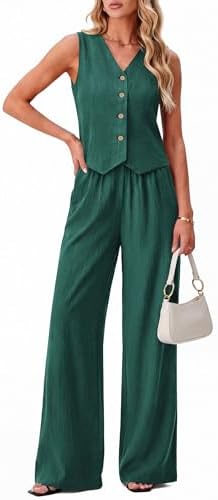 KIRUNDO Business Casual Outfits for Women Vest Tops Pant Suits Dr...