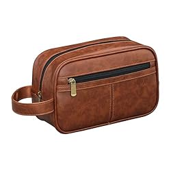 Ethlomoer Leather Toiletry Bag for Men