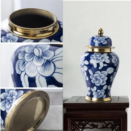 DUANZYOPQ Elegant Blue and White Porcelain Ginger Jars - Chinoiserie Decorative Storage & Flower Vases for Home Decor Centerpiece - Image 3