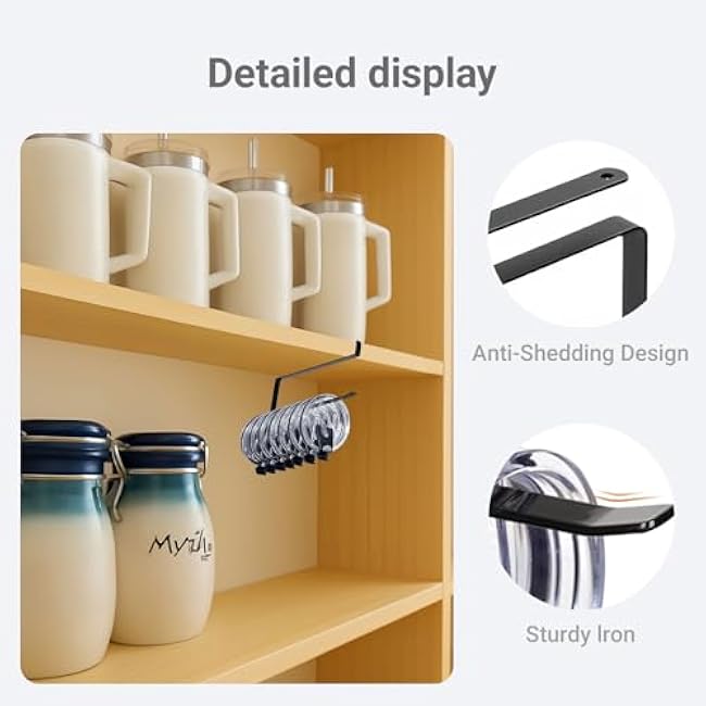 Tumbler Lid Organizer for YEIT Tumbler Lids,Space Saving Cup Lid Organizer Holds Up to 10 Lids or Various Sizes,Paper Towel Holder Under Cabinet for Kitchen Organizers and Storage.