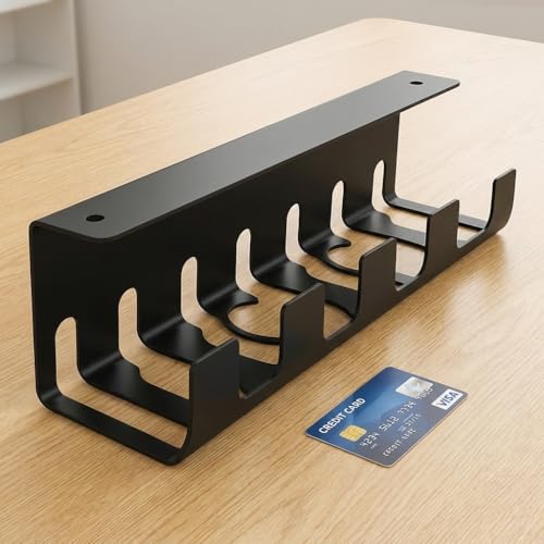 Miniatura 6 de Veradgroup Organizador De Cables Escritorio Multifuncional X2 Bandeja Para Gestión De Cables Y Management Inteligente Ordena Tu Escritorio En Casa Y Oficina Fácilmente Negro - 2 Unidades