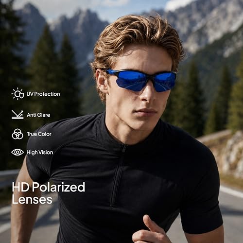 XVXV Half-Frame Polarized Sports Sunglasses
