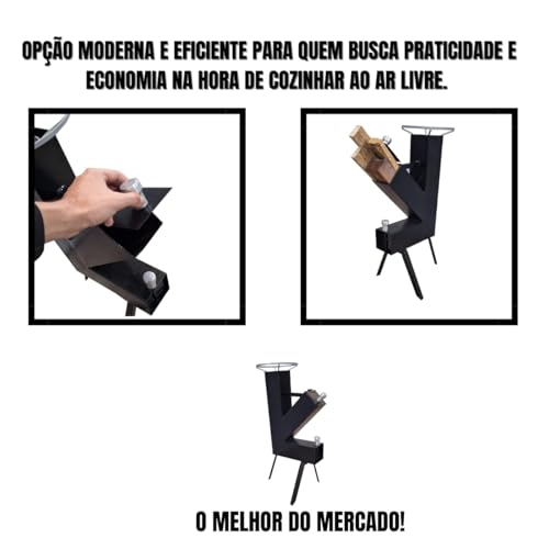 LAURINDOS, Rocket Stove, Fogão Foguete, Fogão A Lenha Portátil, Lazer