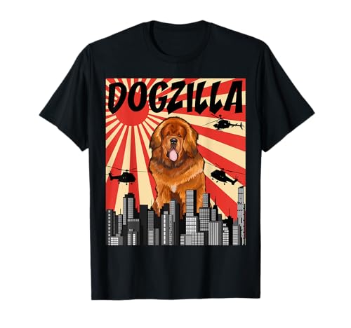 Funny Retro Japanese Dogzilla Tibetan Mastiff T-Shirt