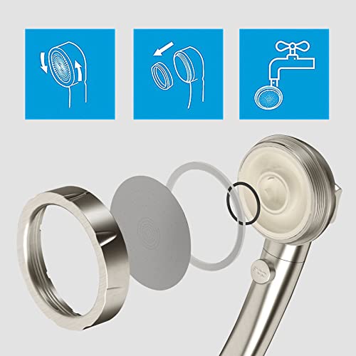 Kaiying HKTHX01 Brushed Nickel High Pressure Handheld Shower Head With On/Off Switch, 3 Spray Modes, Adjustable Angle Bracket thumb #4