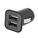 Produktbild USAMS Universal-12V tragbaren Mini-3.1A Doppel-USB-Ports Auto Fahrzeuge Ladegerät für Handy-Tablette PC-Geräte (schwarz) DEjasnyfall