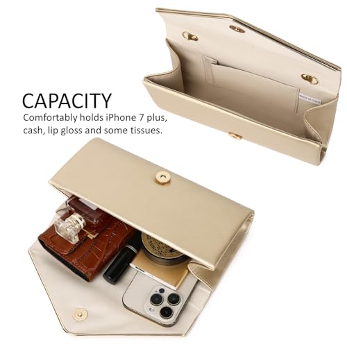 Image of DETARA Women Evening Bag Vegan Leather Clutch Purse Shoulder Crossbody Envelope Bag for Party Wedding Prom Bridal