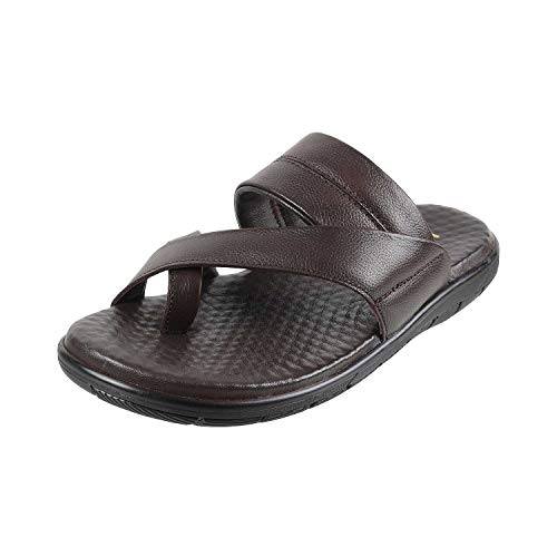 Image of Metro Men's Comfy Casual Faux Leather Stylish Toe Ring Slippers