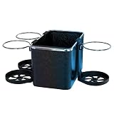 MUKUZI Boîte de rangement pour accoudoir de voiture - Porte-gobelet à eau - Plateau de rangement avec 3 porte-gobelets pliables - Toit coulissant - Déflecteur d'air - Noir - Taille unique